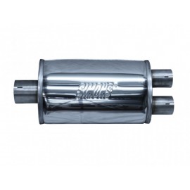 Silenziatore Simons Split 76 mm U347663R scarico ovale in acciaio inox