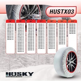 Calze da neve husky textile snow sock L per cerchio 14, 15, 16, 17, 18, 19, 20.