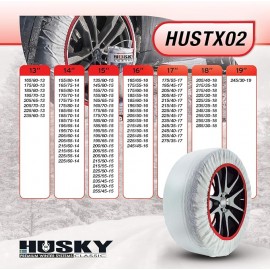 Calze da neve husky textile snow sock M per cerchio 13, 14, 15, 16, 17, 18, 19.