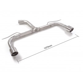 Scarico posteriore Gr. N inox sdoppiato con terminali rotondi 2 / 102 mm Sport Line libero Volkswagen Golf Mk7.5 (typ AU) 2.0TD