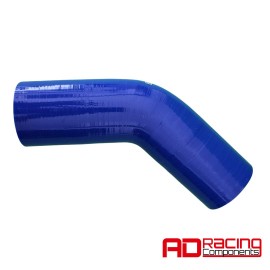 Curva 45° - 51 mm lunghezza 102 mm in silicone blu